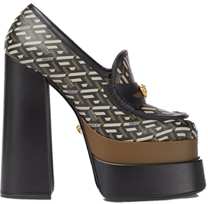 (Women) Versace Intrico Loafer High Heel 'Khaki' 1001790-1A01733_5B15V Order (Women) Versace Intrico Loafer High Heel 'Khaki' 1001790-1A01733_5B15V