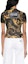 Shop (Women) Versace Jeans Couture Baroque Sequin Knit Polo SS24 Gold Top 76HAFMN8-CMN45-G89