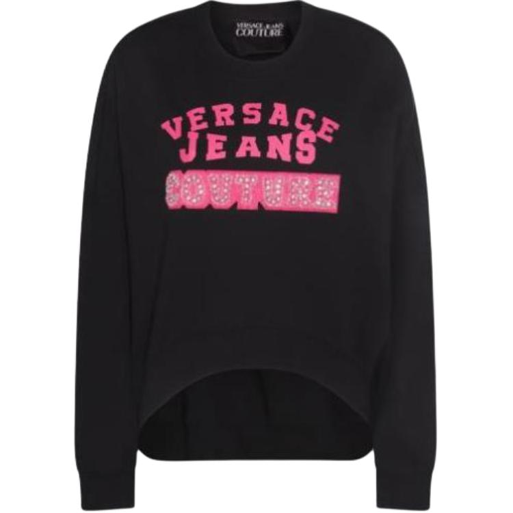 (Women) VERSACE JEANS COUTURE  Black Casual Letter Print Sweatshirt. 75HAIE07-CF00E-899