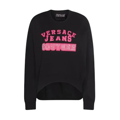(Women) VERSACE JEANS COUTURE Black Casual Letter Print Sweatshirt. 75HAIE07-CF00E-899