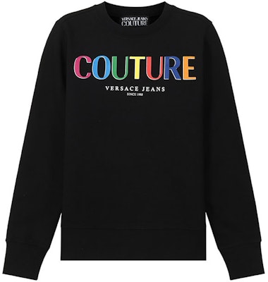 (W) VERSACE JEANS COUTURE 黑色純棉長袖圓領衛衣 71HAIP04-CF00P-899 Buy (W) VERSACE JEANS COUTURE 黑色純棉長袖圓領衛衣 71HAIP04-CF00P-899