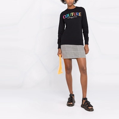 (W) VERSACE JEANS COUTURE 黑色純棉長袖圓領衛衣 71HAIP04-CF00P-899 Shop (W) VERSACE JEANS COUTURE 黑色純棉長袖圓領衛衣 71HAIP04-CF00P-899