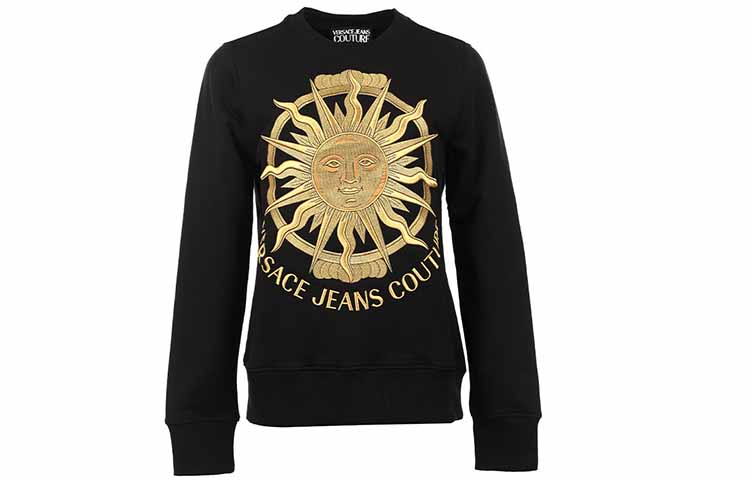 (Women) VERSACE JEANS COUTURE  Black Embroidered Sun Logo Sweatshirt. 72HAIT10-CF01T-G89 圖 2
