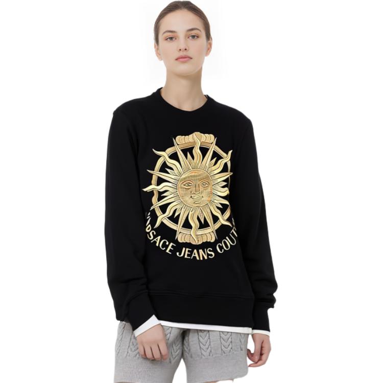 (Women) VERSACE JEANS COUTURE  Black Embroidered Sun Logo Sweatshirt. 72HAIT10-CF01T-G89 圖 5