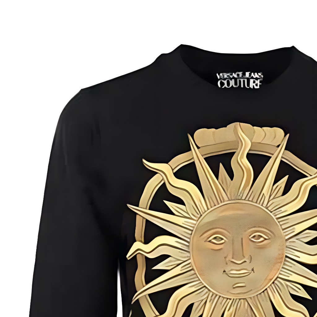 (Women) VERSACE JEANS COUTURE  Black Embroidered Sun Logo Sweatshirt. 72HAIT10-CF01T-G89 圖 7