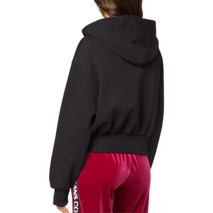 Purchase (W) VERSACE JEANS COUTURE Hoodie Hitam Cropped dengan Desain Letter Print. E73HAIT03-ECF01O-E899