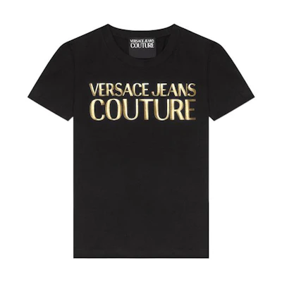 (Women) Versace Jeans Couture Black Logo Crew Neck T-Shirt SS22. E72HAHT01-ECJ03T-EG89