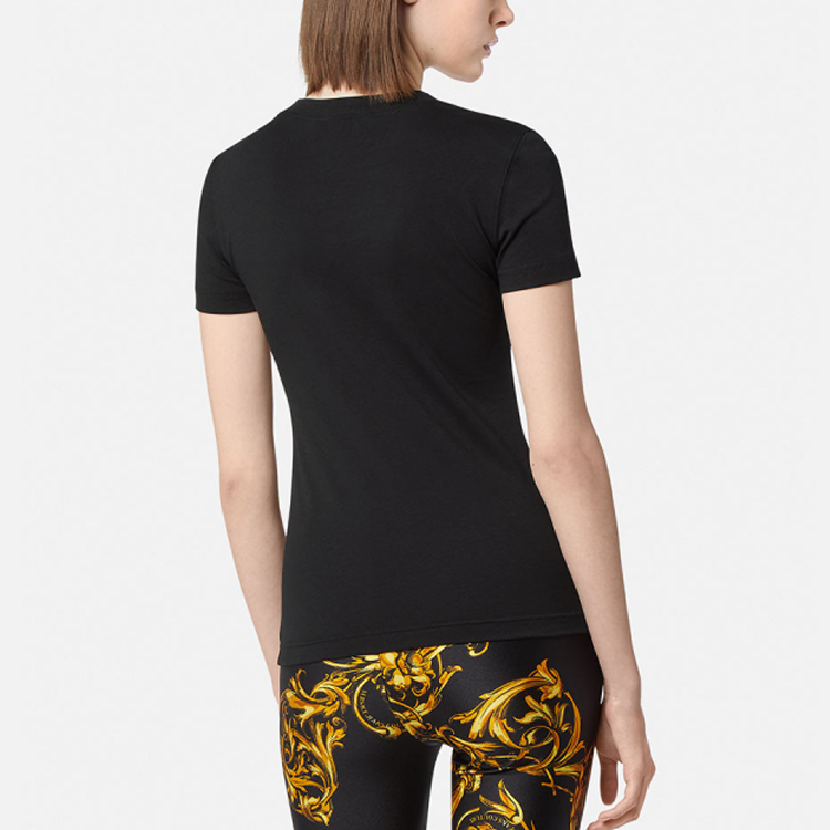 Purchase (Women) Versace Jeans Couture  Black Logo Crew Neck T-Shirt SS22. E72HAHT01-ECJ03T-EG89