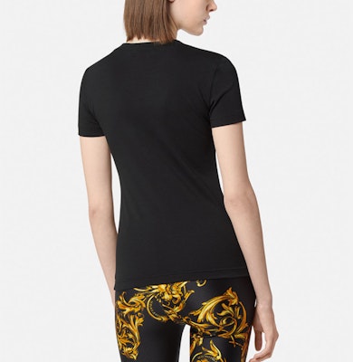 (Women) Versace Jeans Couture Black Logo Crew Neck T-Shirt SS22. E72HAHT01-ECJ03T-EG89 Purchase (Women) Versace Jeans Couture Black Logo Crew Neck T-Shirt SS22. E72HAHT01-ECJ03T-EG89