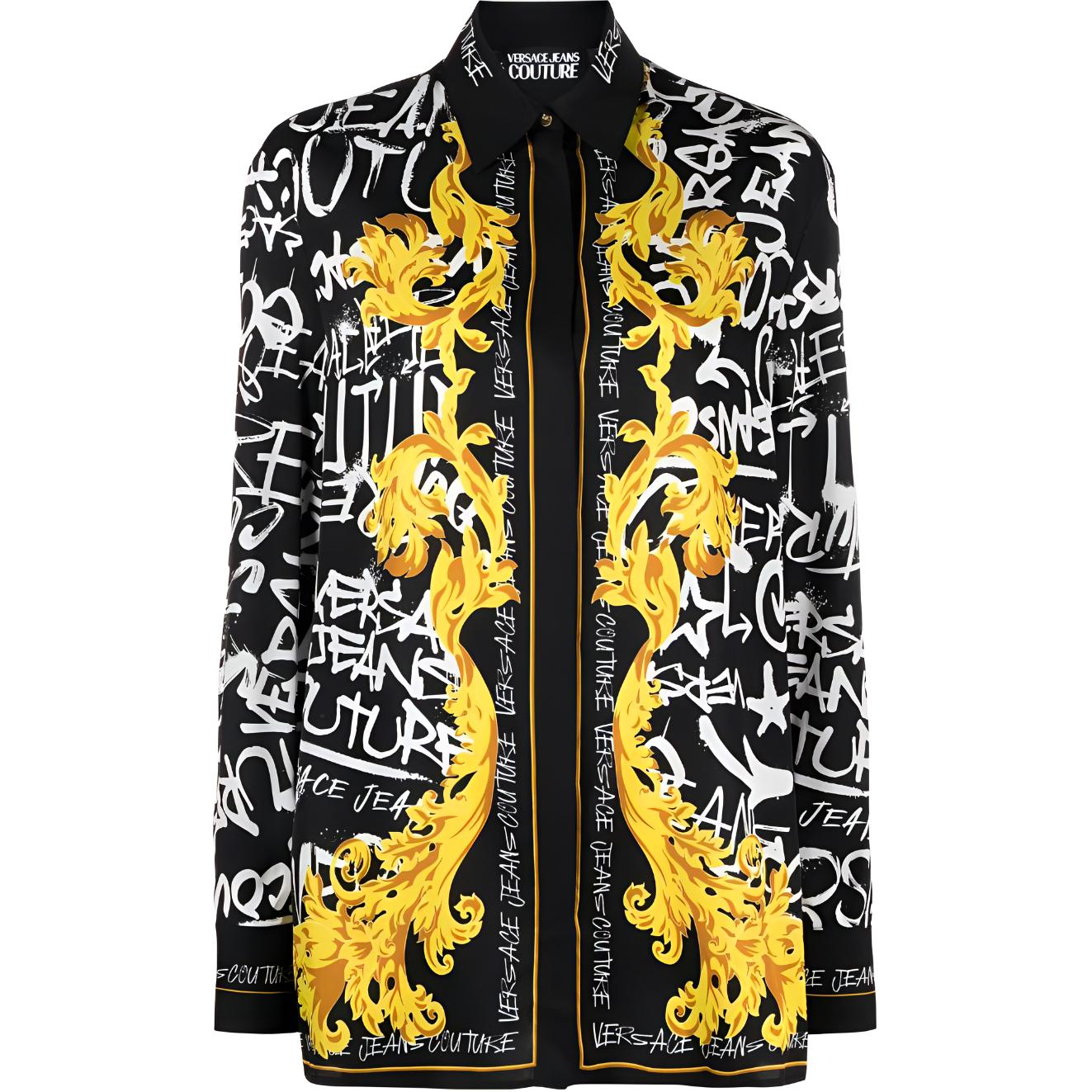 (Women) VERSACE JEANS COUTURE  Floral Print Black Single-Breasted Jacket. 75HAL2P2-NS314-G89