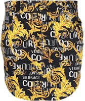 (Women) VERSACE JEANS COUTURE Printed Asymmetric Hem Mini Skirt with Metal Buttons 74HAE855-ES042L54-G89 (Women) VERSACE JEANS COUTURE Printed Asymmetric Hem Mini Skirt with Metal Buttons 74HAE855-ES042L54-G89