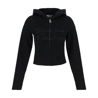 (Women) Versace Jeans Couture Slim Fit Hooded Zip Jacket Black 76HAH6A-6J0089-899