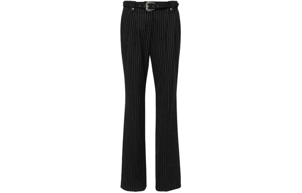 (Women) VERSACE JEANS COUTURE  Striped Print Slim Flare Pants Black 76HAA111-N0335-899