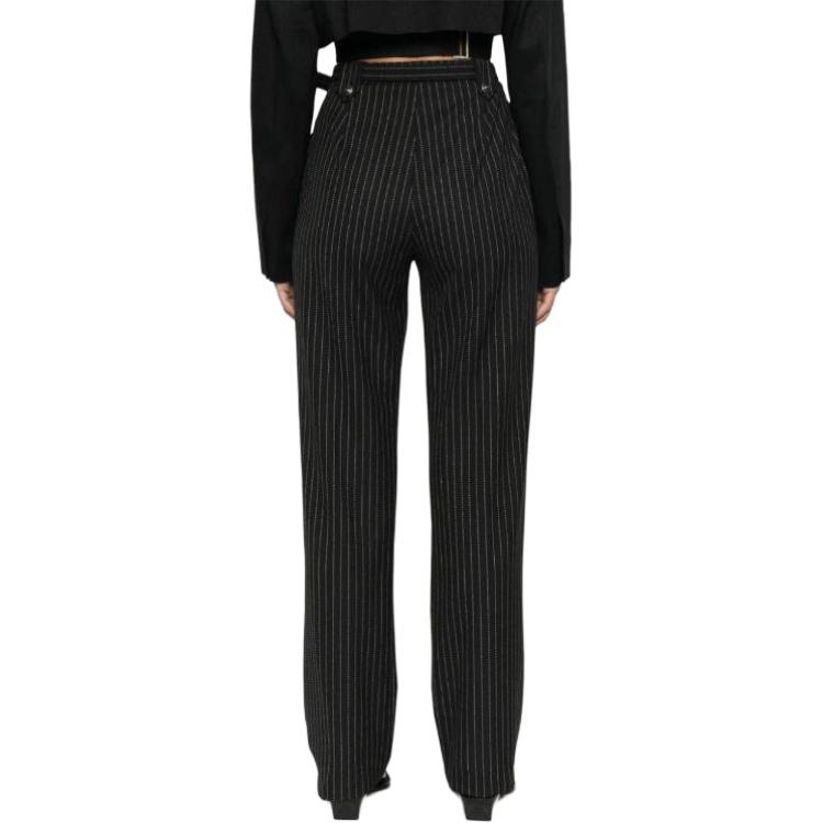 Shop (Women) VERSACE JEANS COUTURE  Striped Print Slim Flare Pants Black 76HAA111-N0335-899