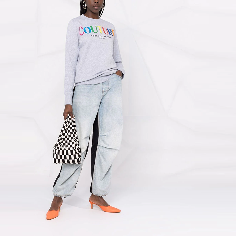 Shop (W) ヴェルサーチ ジーンズ クチュール コットン スウェットシャツ グレー レディース 71HAIP04-CF00P-802