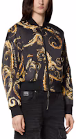 Purchase (W) VERSACE JEANS COUTURE Jaket Bomber Bunga Zip-Up Wanita Hitam FW24 E77HAS408-ECQD64-EG89