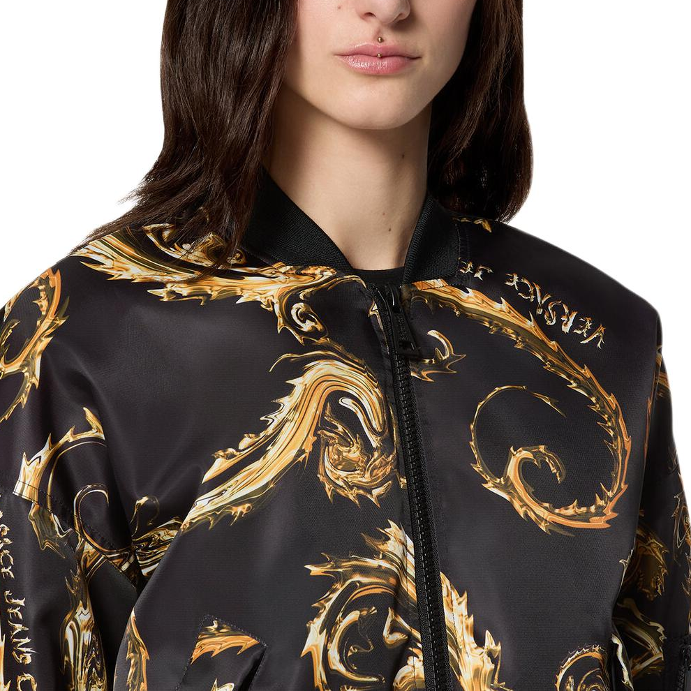 Details for (Women) VERSACE JEANS COUTURE Floral Zip-Up Bomber Jacket Women’s Black FW24 E77HAS408-ECQD64-EG89