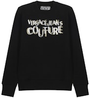 (Women) VERSACE JEANS COUTURE FW21 Black Logo Sequin Glitter Detail Sweatshirt 71HAIT02-CF00T-G89 (Women) VERSACE JEANS COUTURE FW21 Black Logo Sequin Glitter Detail Sweatshirt 71HAIT02-CF00T-G89