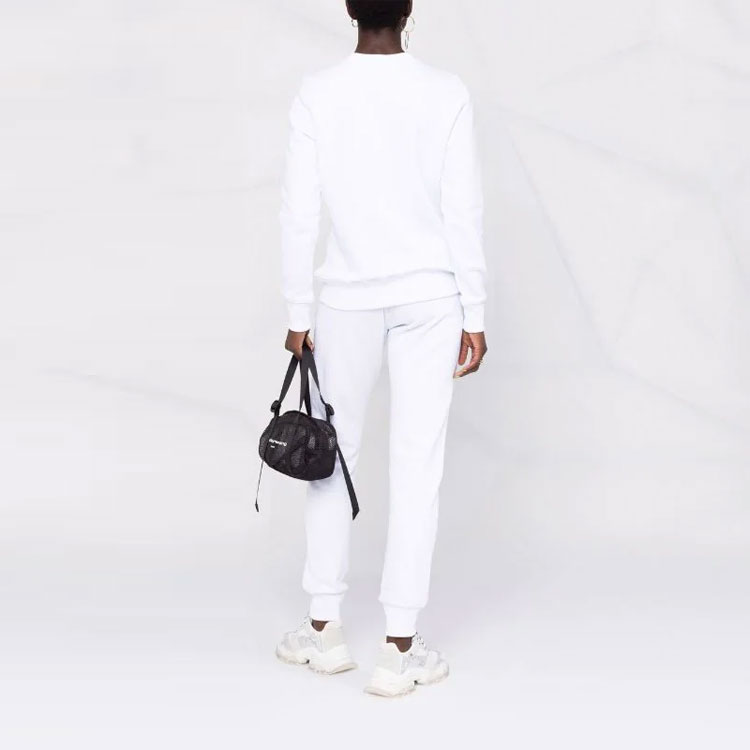 Shop (W) ヴェルサーチ ジーンズ クチュール FW21 スパンコール ロゴ クルーネック スウェットシャツ ホワイト 71HAIT02-CF00T-G03