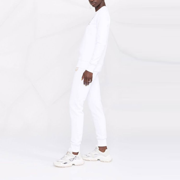 Purchase (W) ヴェルサーチ ジーンズ クチュール FW21 スパンコール ロゴ クルーネック スウェットシャツ ホワイト 71HAIT02-CF00T-G03