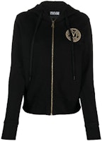(Women) VERSACE JEANS COUTURE FW23 Black Logo Embroidered Zip-Up Sweatshirt. 75HAIT06-CF06T-G89 (Women) VERSACE JEANS COUTURE FW23 Black Logo Embroidered Zip-Up Sweatshirt. 75HAIT06-CF06T-G89
