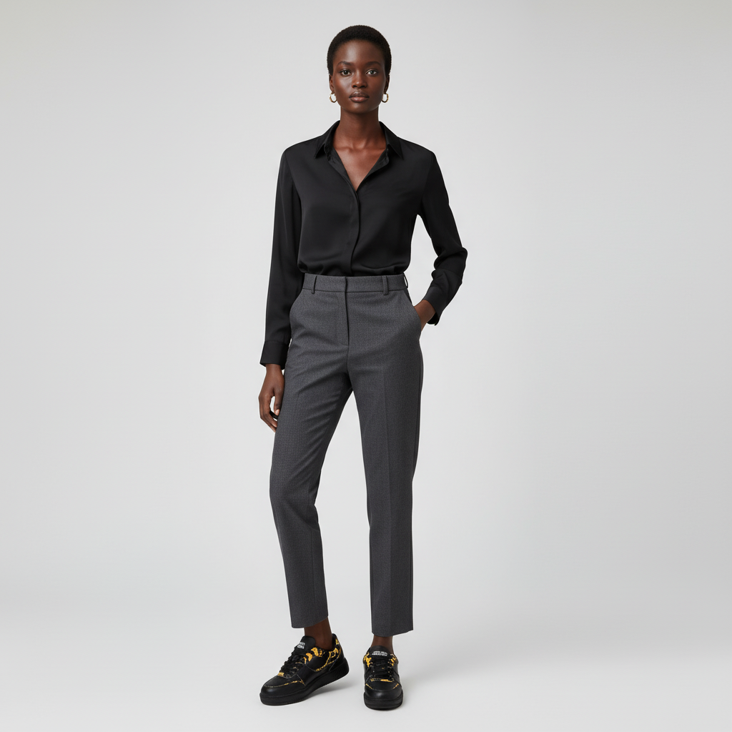 (W) Versace Jeans Couture Low-Top Sneakers 'Black Leather' 圖 3