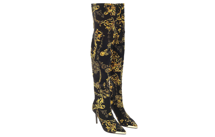 Order (W) ヴェルサーチ ジーンズ クチュール ストレッチブーツ (黒) 71VA3S53ZS005G89