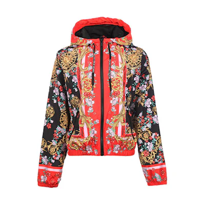 (Women) VERSACE JEANS COUTURE SS22 Black Printed Hoodie Jacket. 72HAS401-CQS25-G89