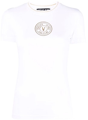 (W) VERSACE JEANS COUTURE SS22 Baju-T Putih Cetakan Logo. 72HAHT03-CJ03T-G03 Buy (W) VERSACE JEANS COUTURE SS22 Baju-T Putih Cetakan Logo. 72HAHT03-CJ03T-G03