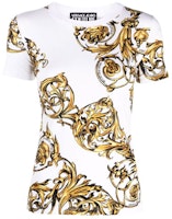 (Women) Versace Jeans Couture SS22 Barocco Print White T-Shirt. 72HAH608-JS049-G03 (Women) Versace Jeans Couture SS22 Barocco Print White T-Shirt. 72HAH608-JS049-G03