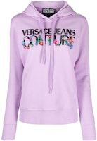 (Women) VERSACE JEANS COUTURE SS22 Floral Embroidered Cotton Hoodie Women Purple. 72HAIT11-CF01T-302 (Women) VERSACE JEANS COUTURE SS22 Floral Embroidered Cotton Hoodie Women Purple. 72HAIT11-CF01T-302