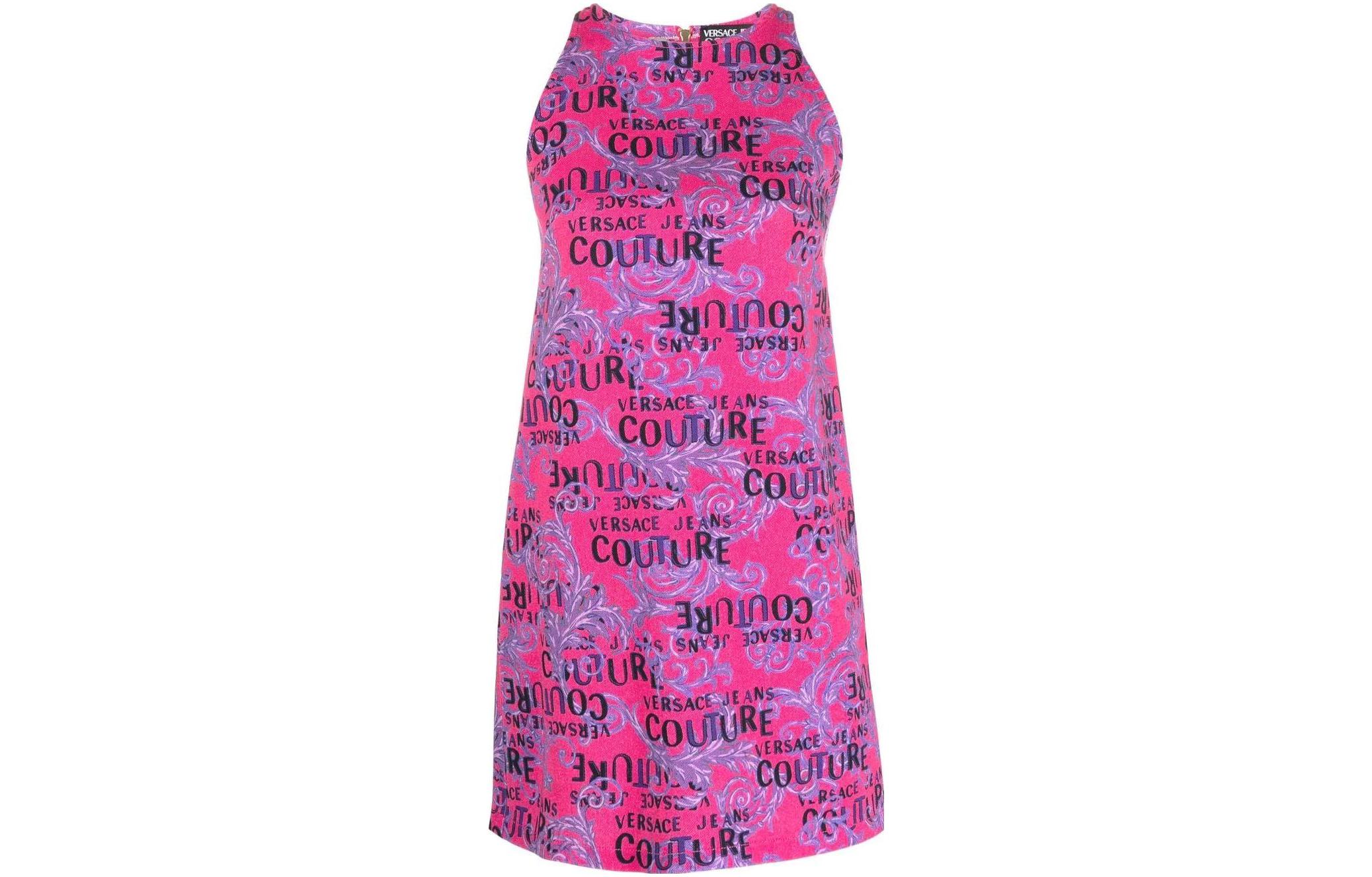 (Women) VERSACE JEANS COUTURE SS23  Sleeveless Midi Dress All-Over Print 74HAO959-ES042L54-406