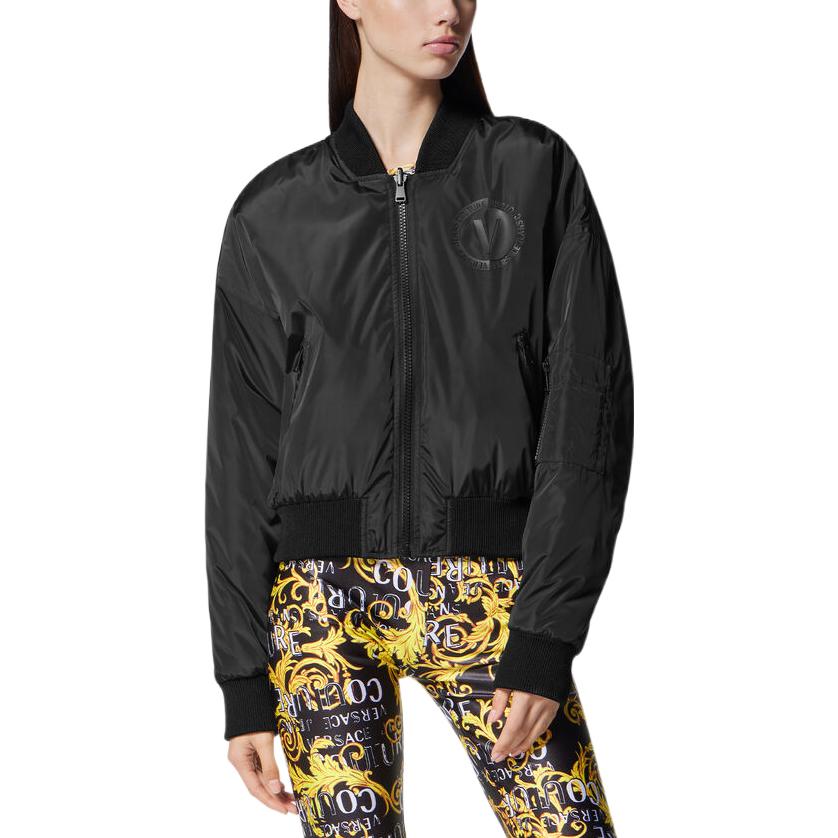Lookbook (Women) VERSACE JEANS COUTURE SS23 Reversible Print Bomber Jacket Women’s Black E74HAS408-ECQS51-EG89