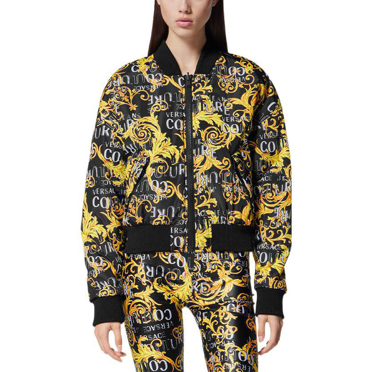 Purchase (Women) VERSACE JEANS COUTURE SS23 Reversible Print Bomber Jacket Women’s Black E74HAS408-ECQS51-EG89