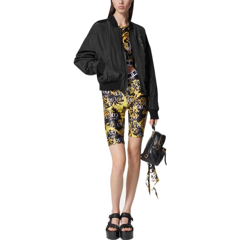 Sizing (Women) VERSACE JEANS COUTURE SS23 Reversible Print Bomber Jacket Women’s Black E74HAS408-ECQS51-EG89