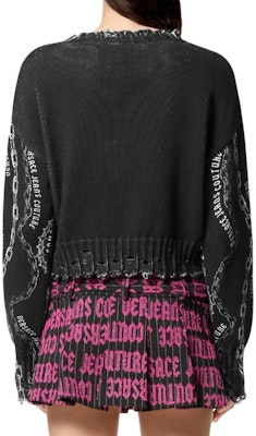 (W) Top Corto de Punto Negro VERSACE JEANS COUTURE SS24 con Estampado Animal. E77HAFM08-ECMF16-E899 Purchase (W) Top Corto de Punto Negro VERSACE JEANS COUTURE SS24 con Estampado Animal. E77HAFM08-ECMF16-E899