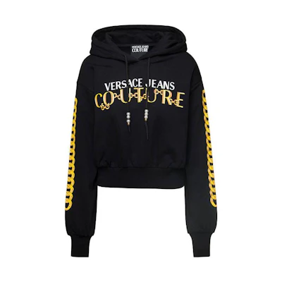 (Women) Versace Jeans Couture Women’s Letter Print Hoodie Black. 75HAIF01-CF01F-G89