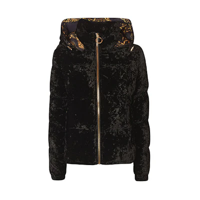 (Women) VERSACE JEANS FW21 Short Padded Hooded Jacket Black 71HAS409-CN008-99