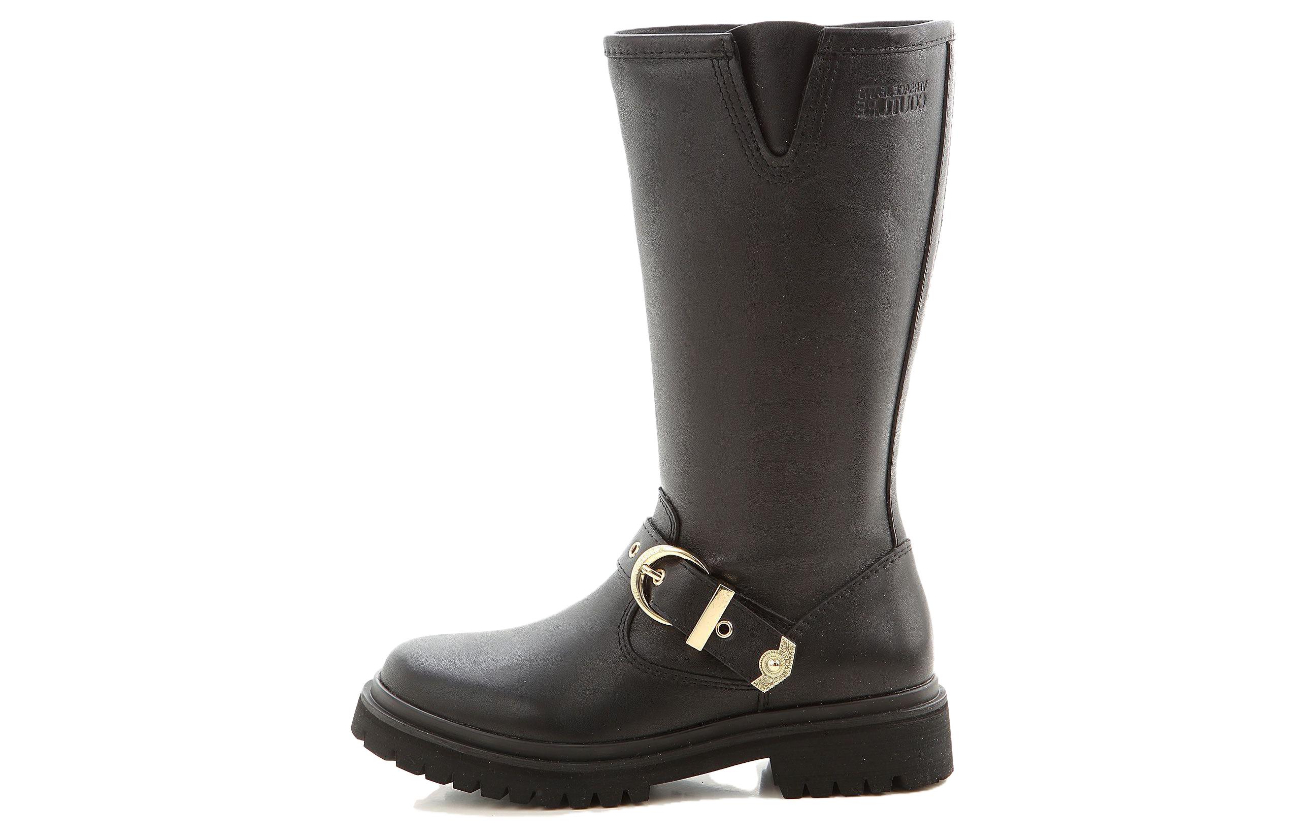 (W) Versace Jeans Leather Rodeo Boots Black