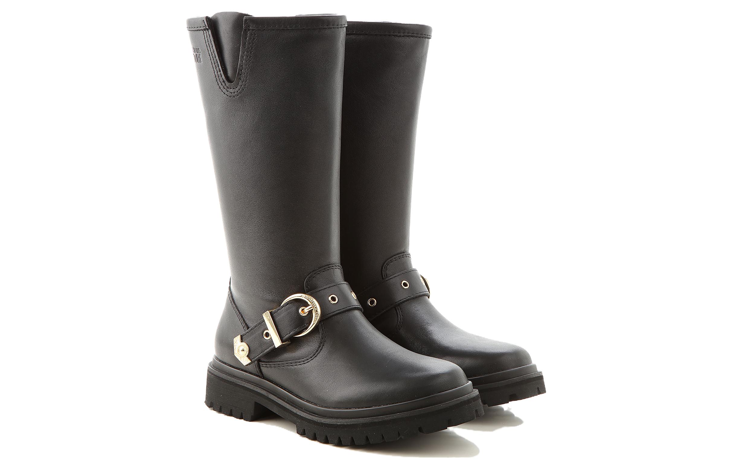 (W) Versace Jeans Leather Rodeo Boots Black 圖 3