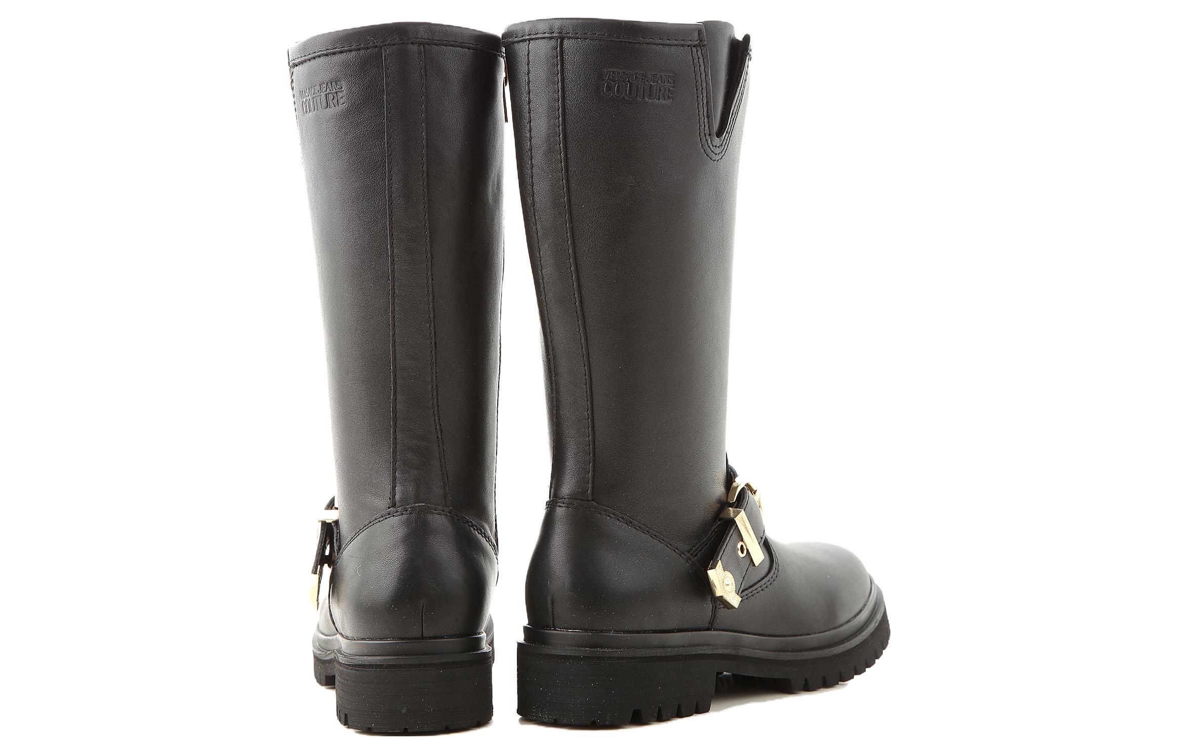 (W) Versace Jeans Leather Rodeo Boots Black 圖 4