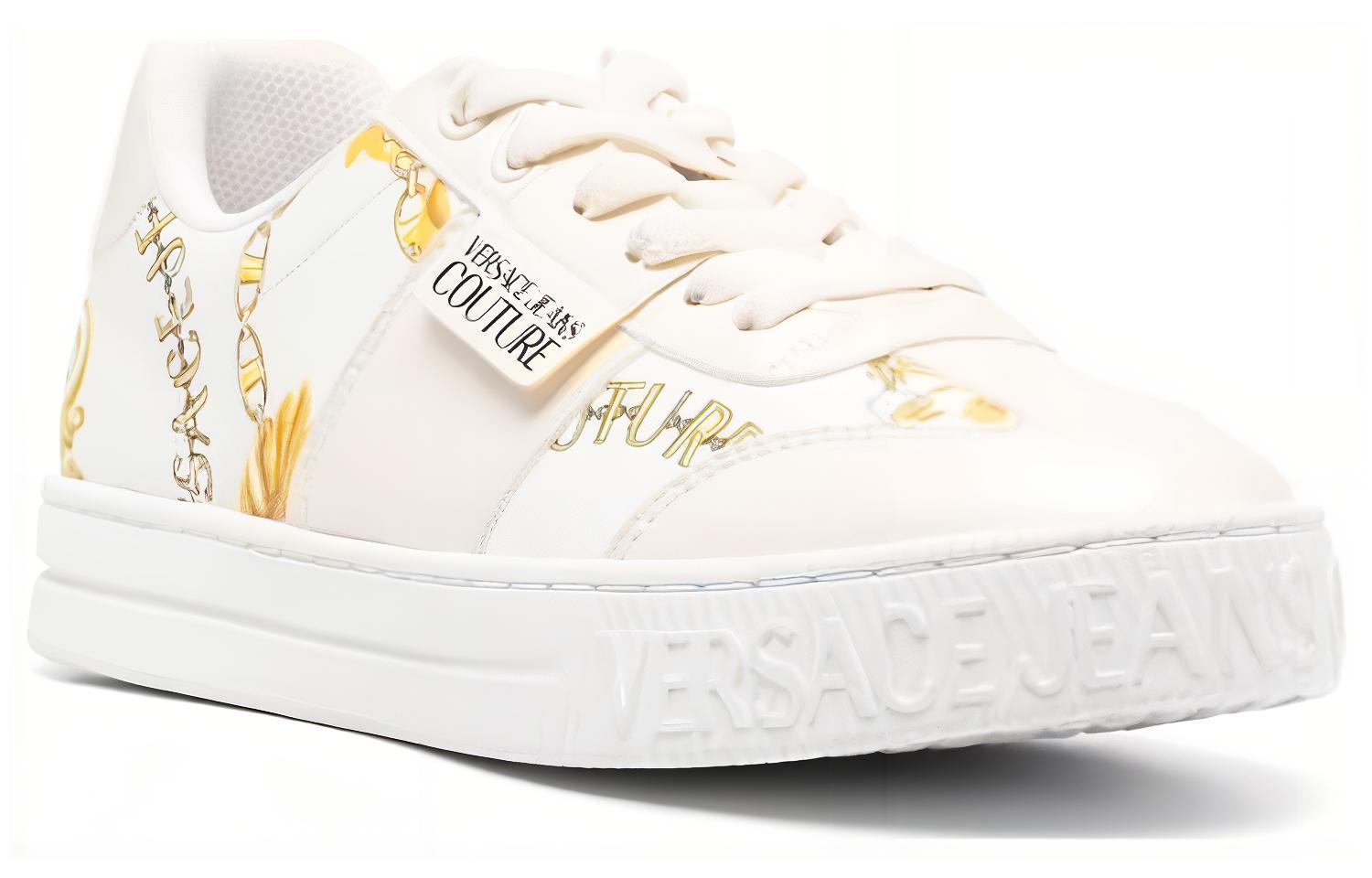 Lookbook (W) ヴェルサーチ ジーンズ ロートップスニーカー 'オフホワイト レザー' 75VA3SK7-ZS358_G03