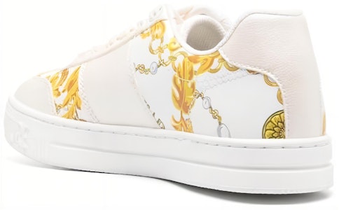 (W) ヴェルサーチ ジーンズ ロートップスニーカー 'オフホワイト レザー' 75VA3SK7-ZS358_G03 Shop (W) ヴェルサーチ ジーンズ ロートップスニーカー 'オフホワイト レザー' 75VA3SK7-ZS358_G03