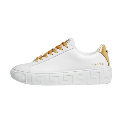(W) Versace La Greca Leather Low-Top 'White'