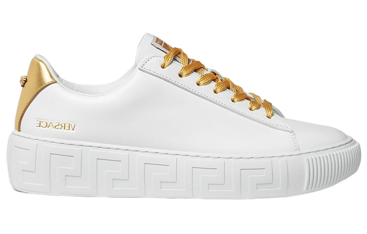 (W) Versace La Greca Leather Low-Top 'White' 圖 2