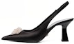 Buy (W) Versace La Medusa Tumit 8cm 'Selipar Runcing Beludru Hitam' 1A00619-1002388_1B000