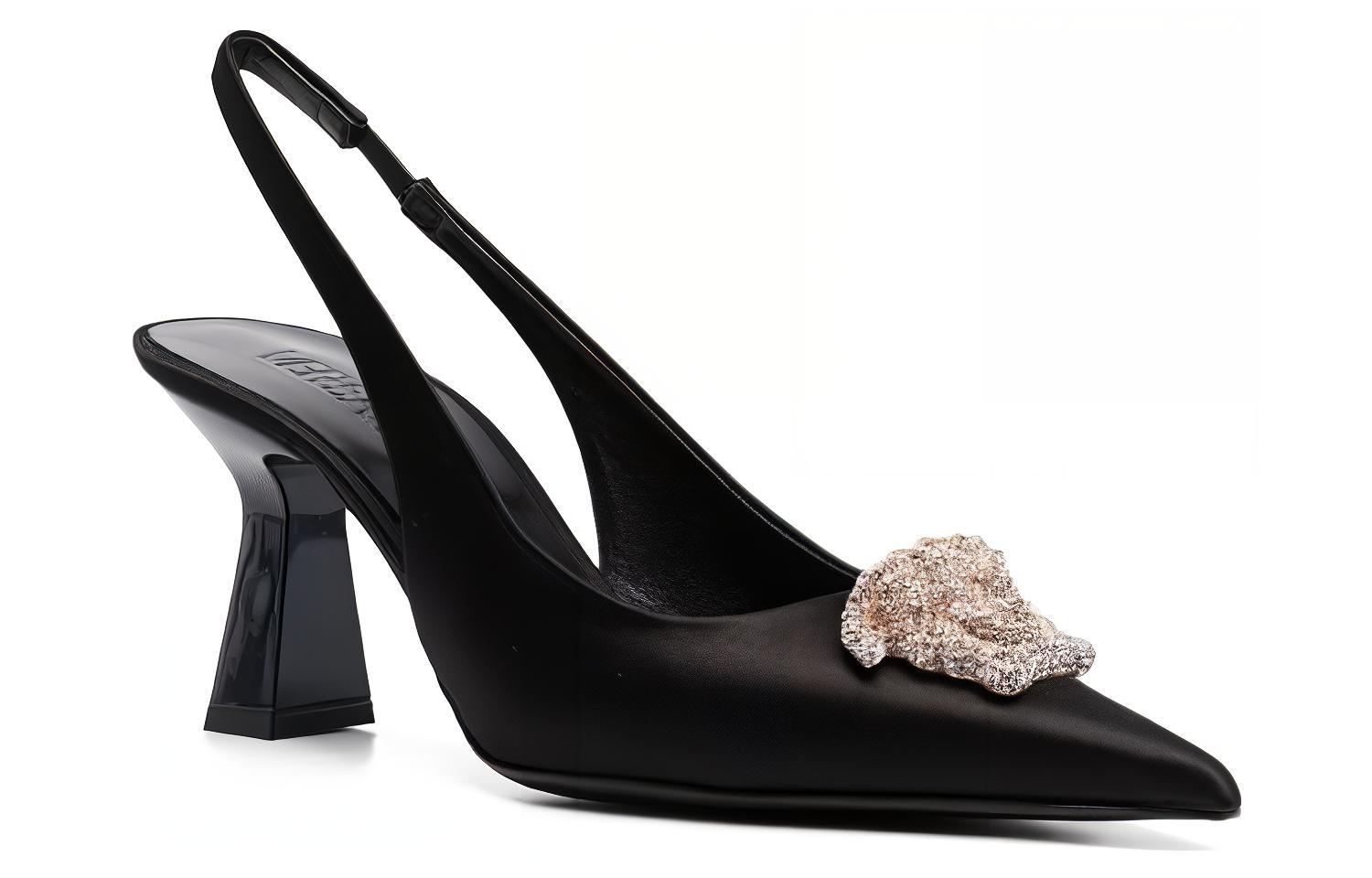 (W) Versace La Medusa 8cm Heel 'Black Velvet Pointed Toe Mules' 圖 2