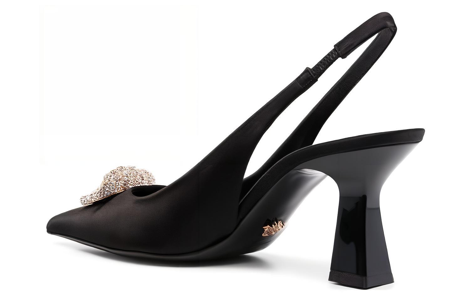 (W) Versace La Medusa 8cm Heel 'Black Velvet Pointed Toe Mules' 圖 3