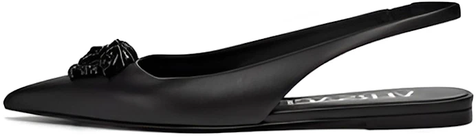 (Women) Versace La Medusa Flat Sandal 'Black' 1003209-DVT2P_1B090 (Women) Versace La Medusa Flat Sandal 'Black' 1003209-DVT2P_1B090