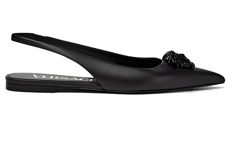 Order (W) 范思哲 La Medusa 黑色平底凉鞋 1003209-DVT2P_1B090
